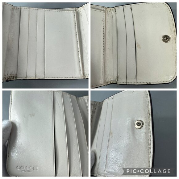 Coach Small Trifold Wallet In Blocked Signature Canvas - Picture 11 of 13